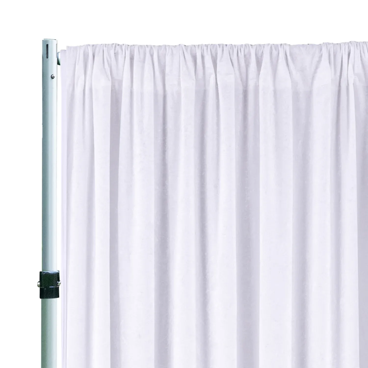 14 ft x 57" Ice Crushed Velvet (200 GSM) Event Backdrop Curtain Drape Panel - White (1pc) - Image 3