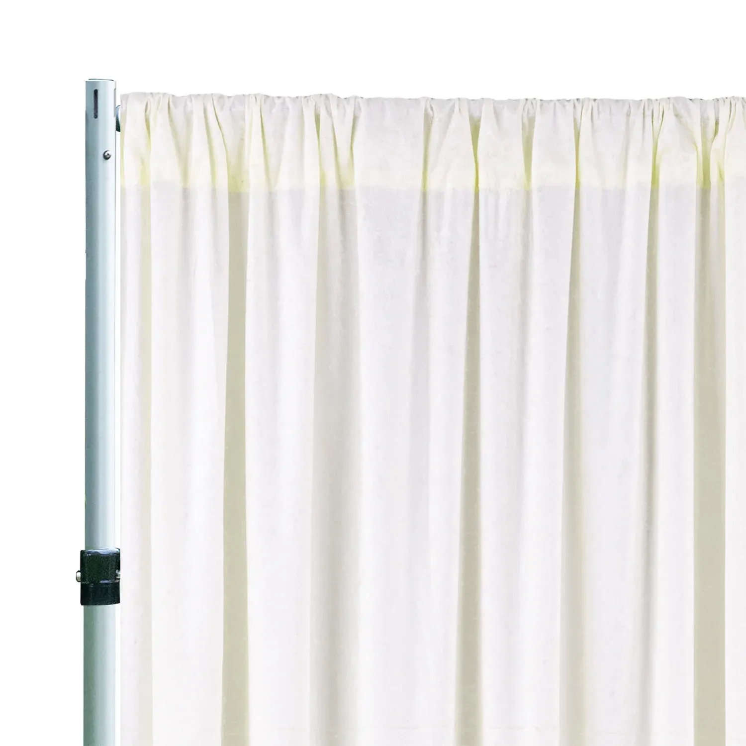 16 ft x 57" Ice Crushed Velvet (200 GSM) Event Backdrop Curtain Drape Panel - Ivory (1pc) - Image 3