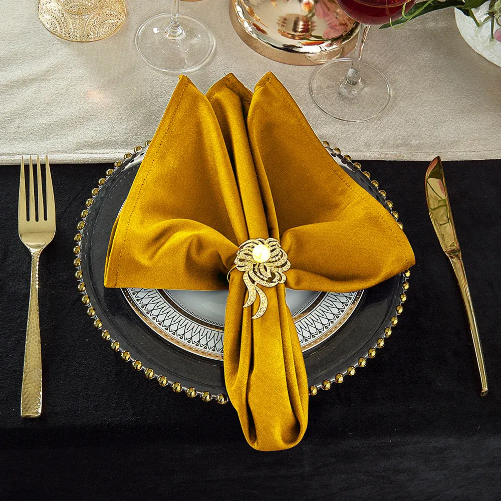 20"x20" Scuba (Wrinkle-Free) (240 GSM) Napkins - Gold (10pcs/pk)