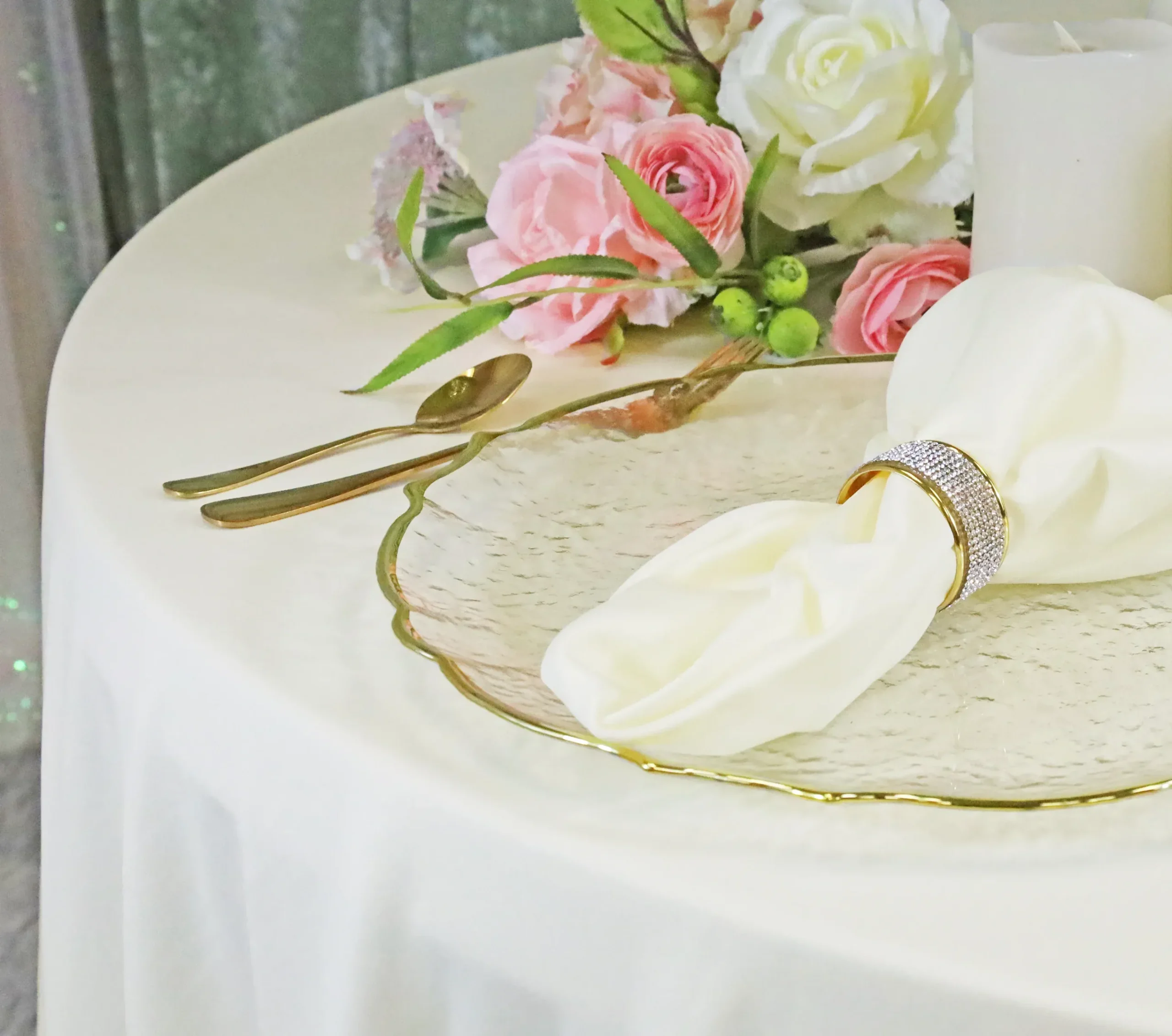 72″x72″ Seamless Square Scuba (Wrinkle-Free) (240 GSM) Tablecloth /Table Overlay- Ivory (1pc)