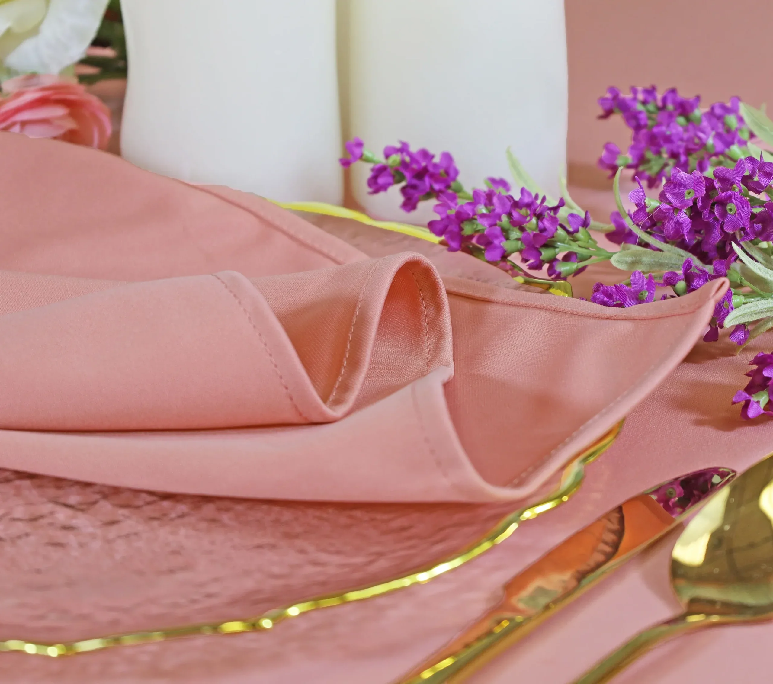 90″x156″ Seamless Rectangular Scuba (Wrinkle-Free) (240 GSM) Tablecloth – Rose Pink (1pc)