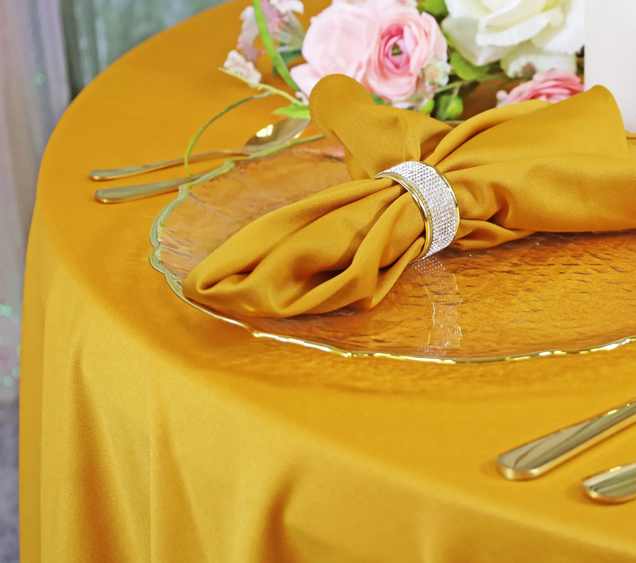 Sample 20″x20″ Scuba (Wrinkle-Free) (240 GSM) Napkins – Gold (1pc)