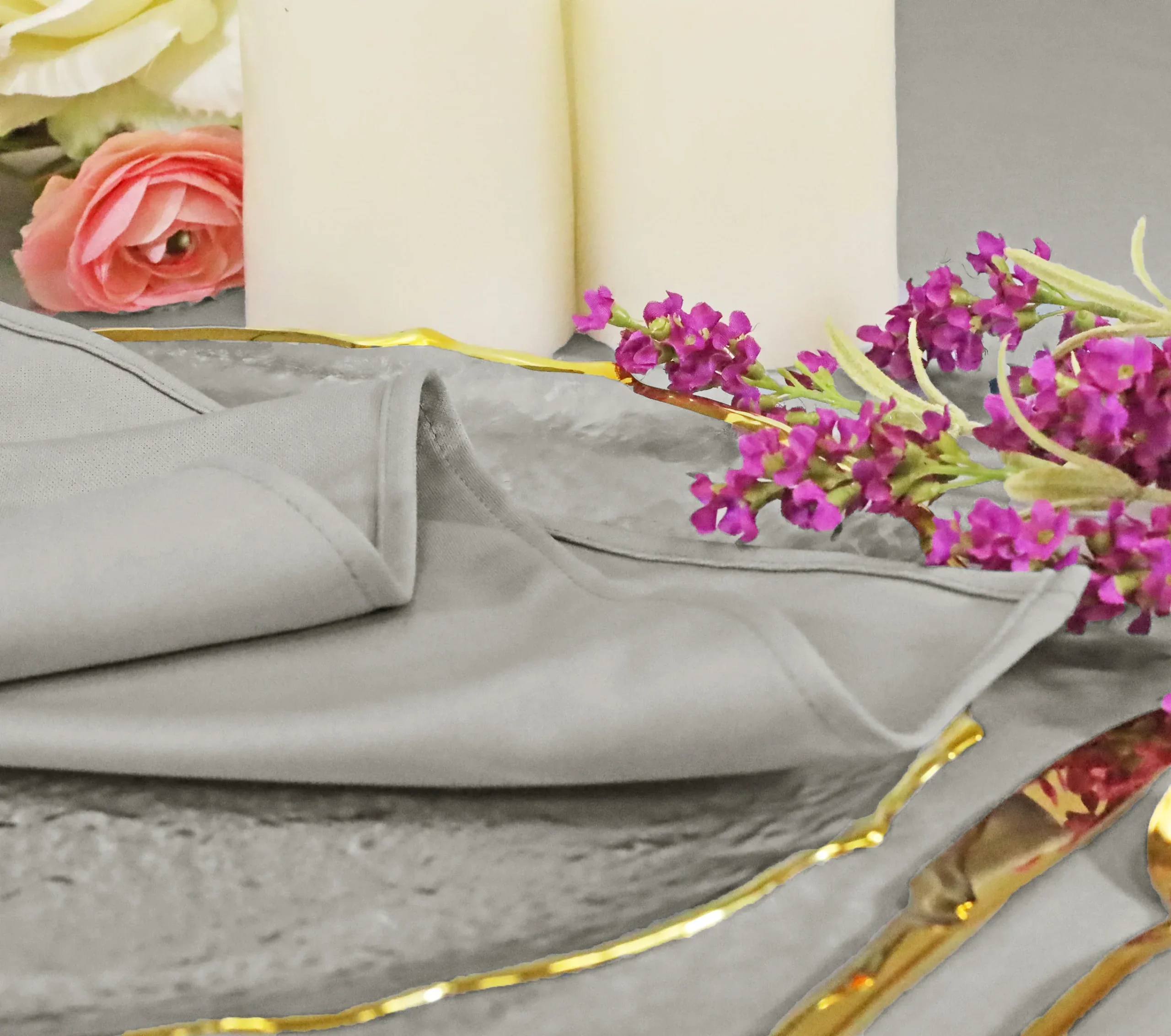 90″x156″ Seamless Rectangular Scuba (Wrinkle-Free) (240 GSM) Tablecloth – Silver (1pc)