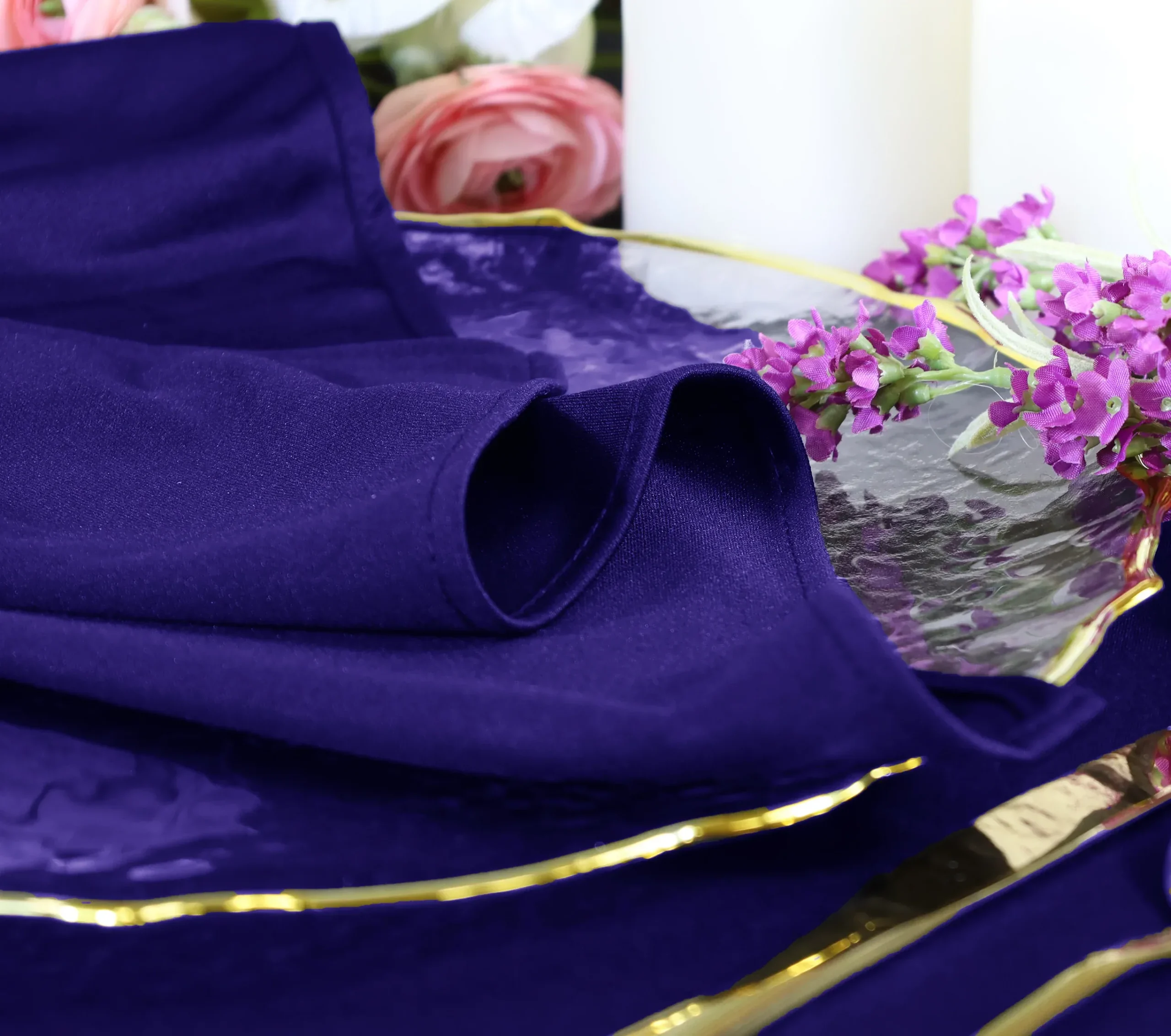 90″x156″ Seamless Rectangular Scuba (Wrinkle-Free) (240 GSM) Tablecloth – Regency Purple (1pc)