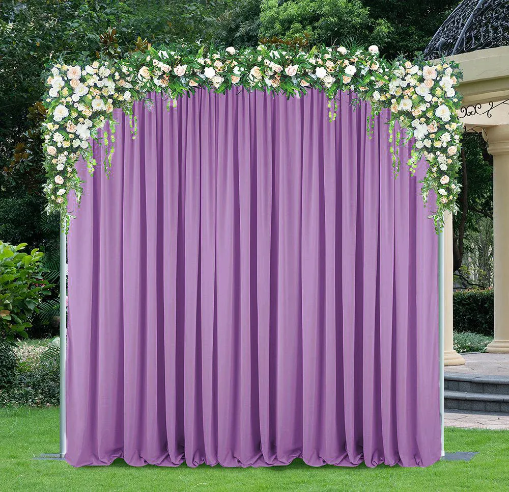 12 ft x 10 ft Scuba (Wrinkle-Free) (240 GSM) Event Backdrop Curtain Drape Panel - Lilac (1pc)