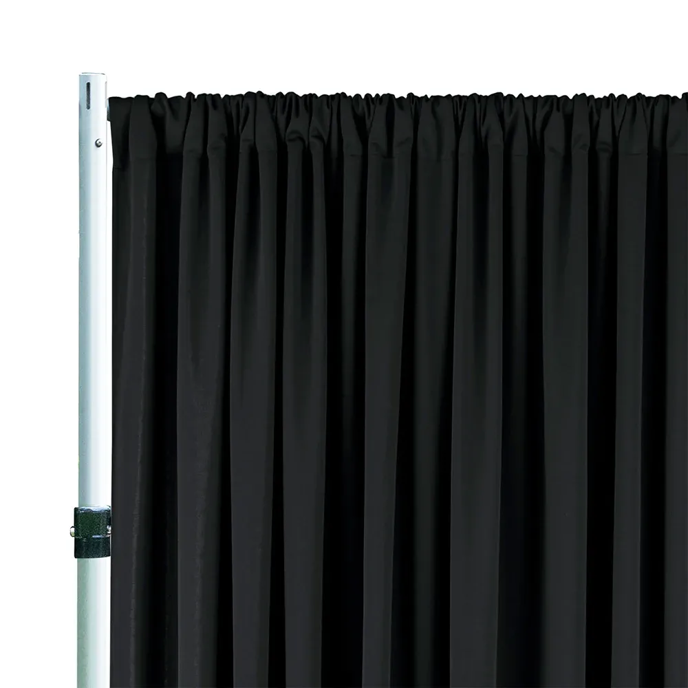 10 ft x 10 ft Scuba (Wrinkle-Free) (240 GSM) Event Backdrop Curtain Drape Panel - Black (1pc) - Image 4
