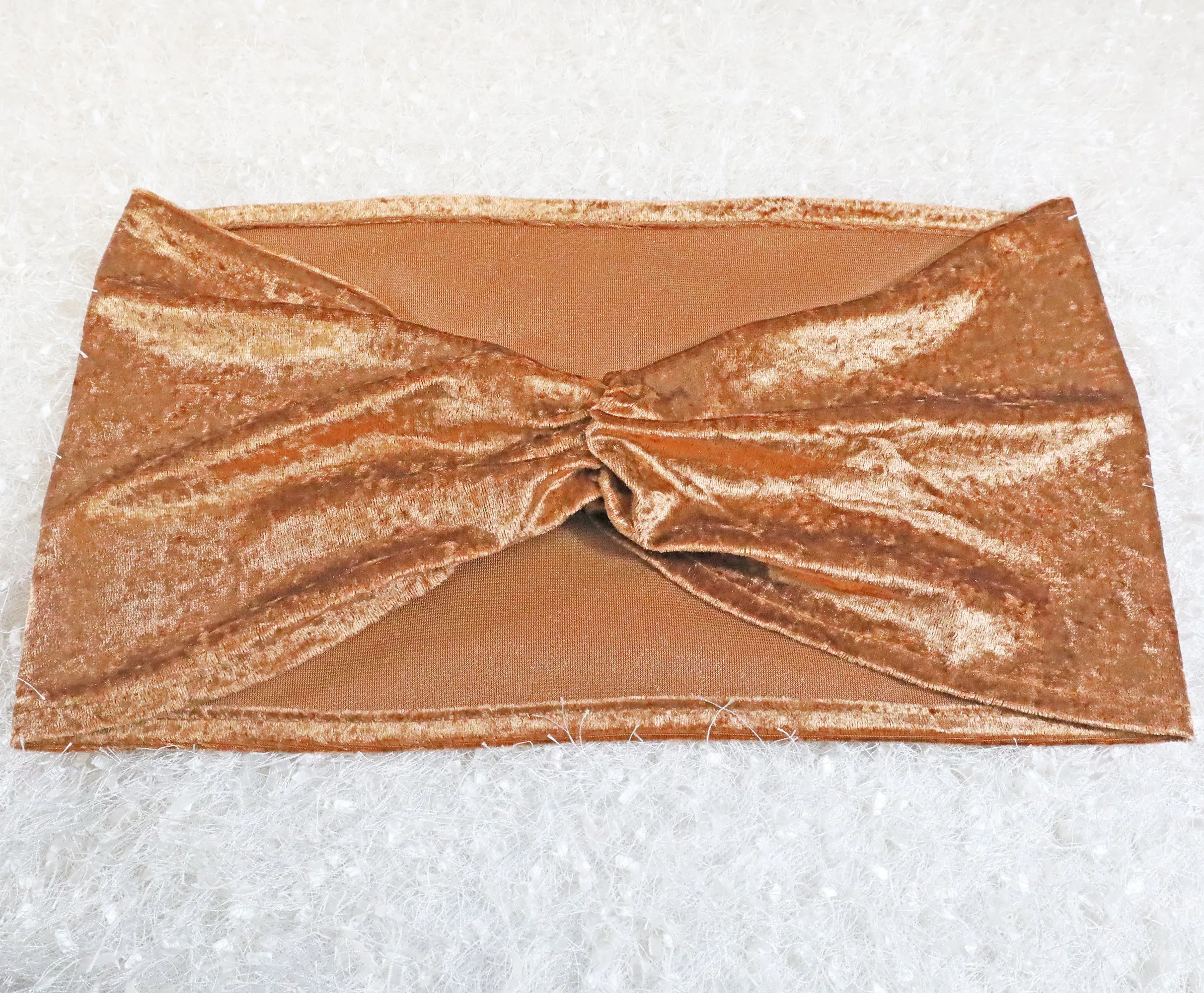 8″x13″ Ruffled Ice Crushed Velvet (200 GSM) Chair Bands – Copper (10pcs/pk)