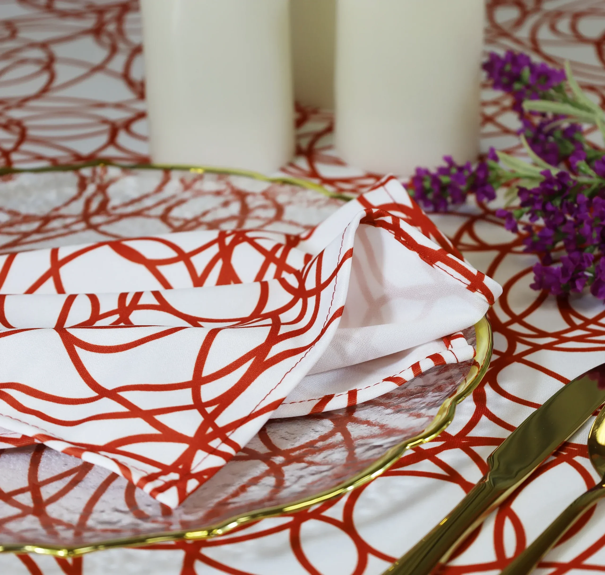 Sample 20″x20″ Whirl Scuba (Wrinkle-Free) (240 GSM) Napkins – Rust/Burnt Orange (1pcs)
