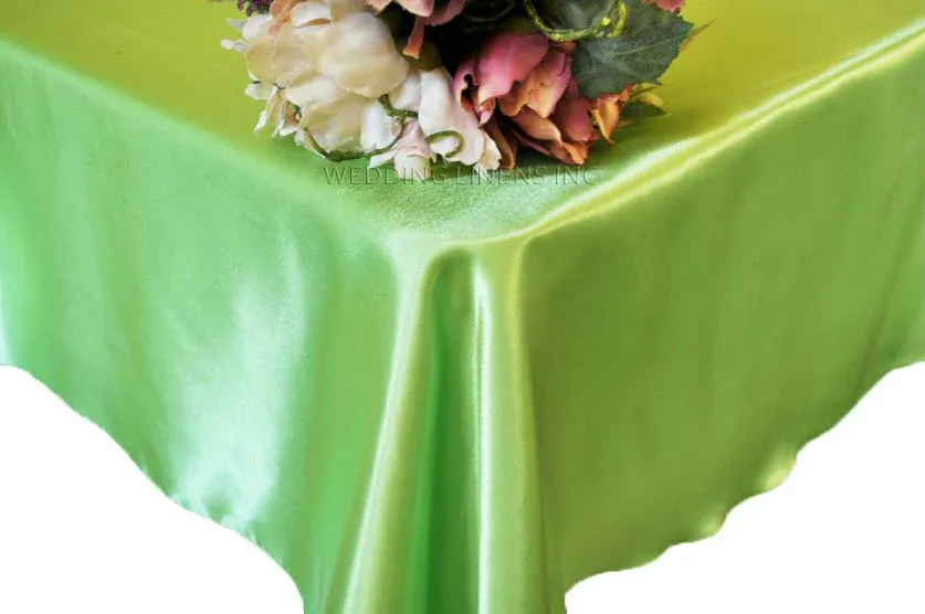 54″x108″ Seamless Rectangular Satin Tablecloth/Overlay – Apple Green (1pc)