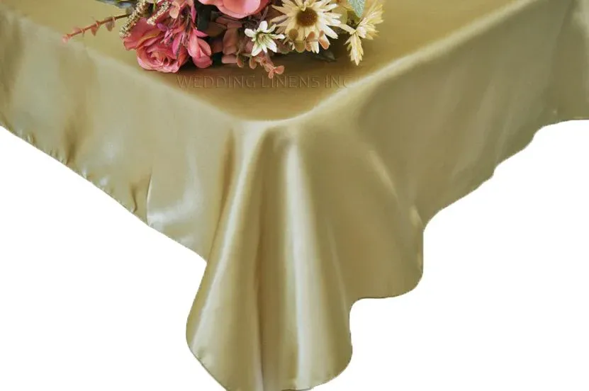 54″x108″ Seamless Rectangular Satin Tablecloth/Overlay – Cappuccino (1pc)