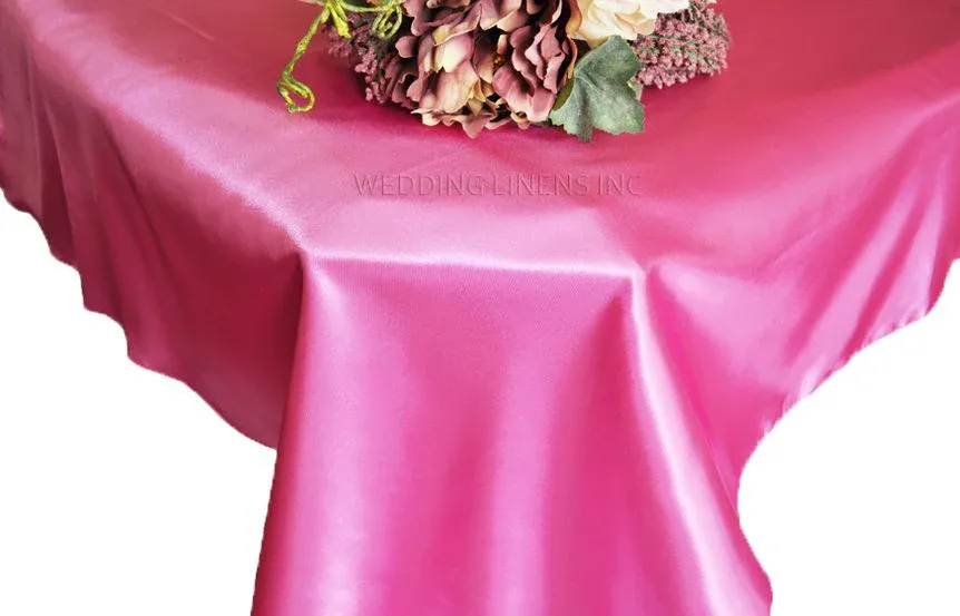 54″x108″ Seamless Rectangular Satin Tablecloth/Overlay – Magenta/Azalea (1pc)