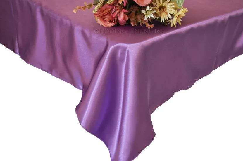 54″x108″ Seamless Rectangular Satin Tablecloth/Overlay – Victoria Lilac (1pc)