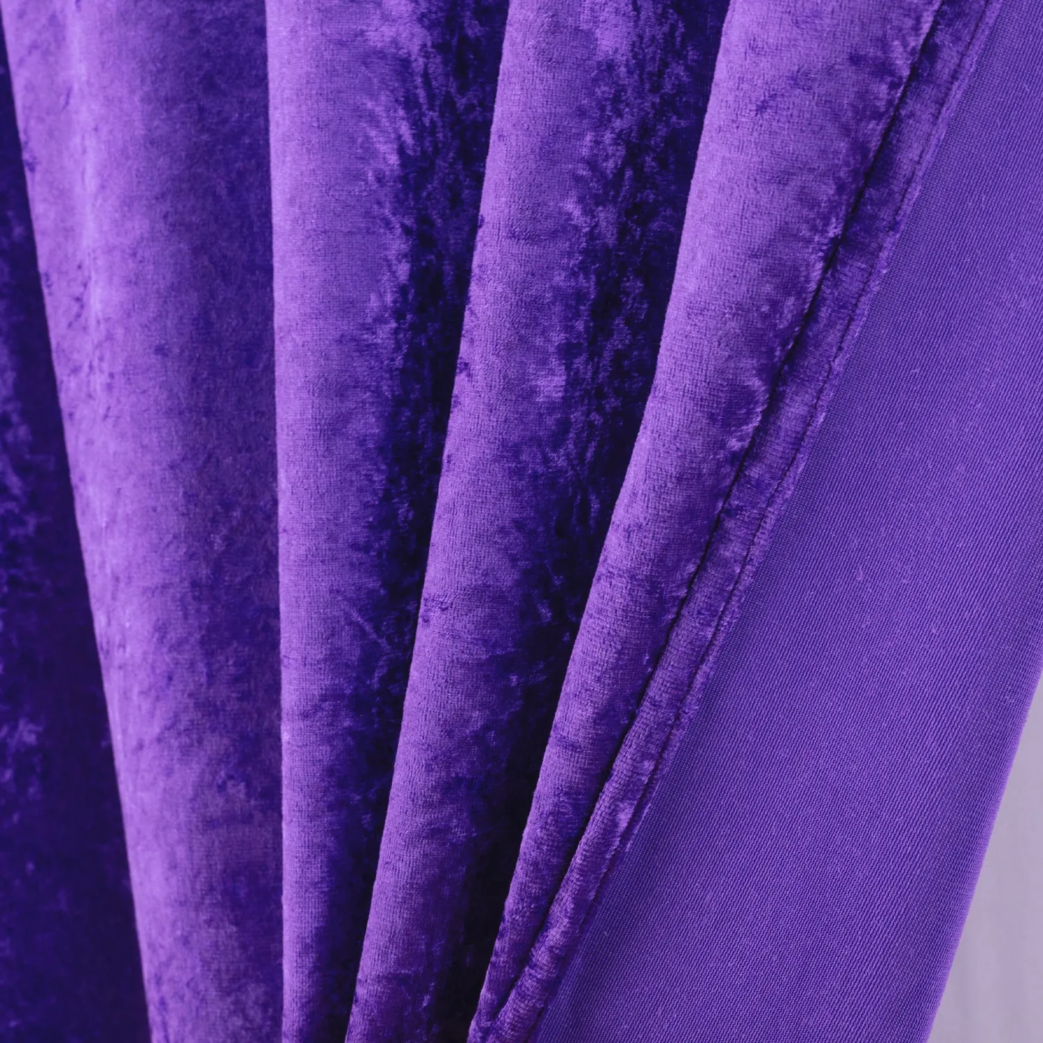10 ft x 57″ Ice Crushed Velvet (200 GSM) Event Backdrop Curtain Drape Panel – Regency Purple (1pc)