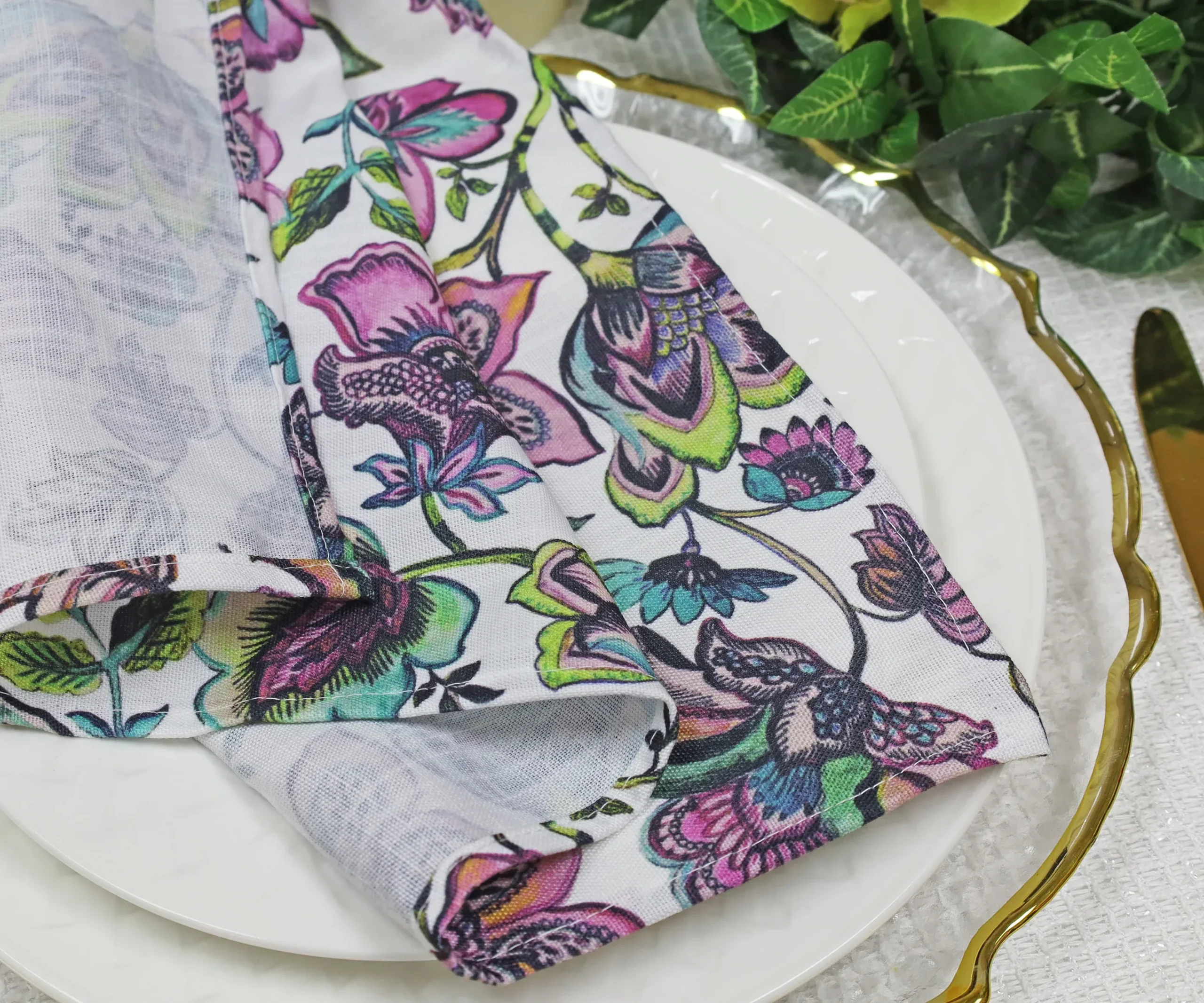 20″x20″ Faux Linen Napkins – Italian Anemone (10pcs/pk)