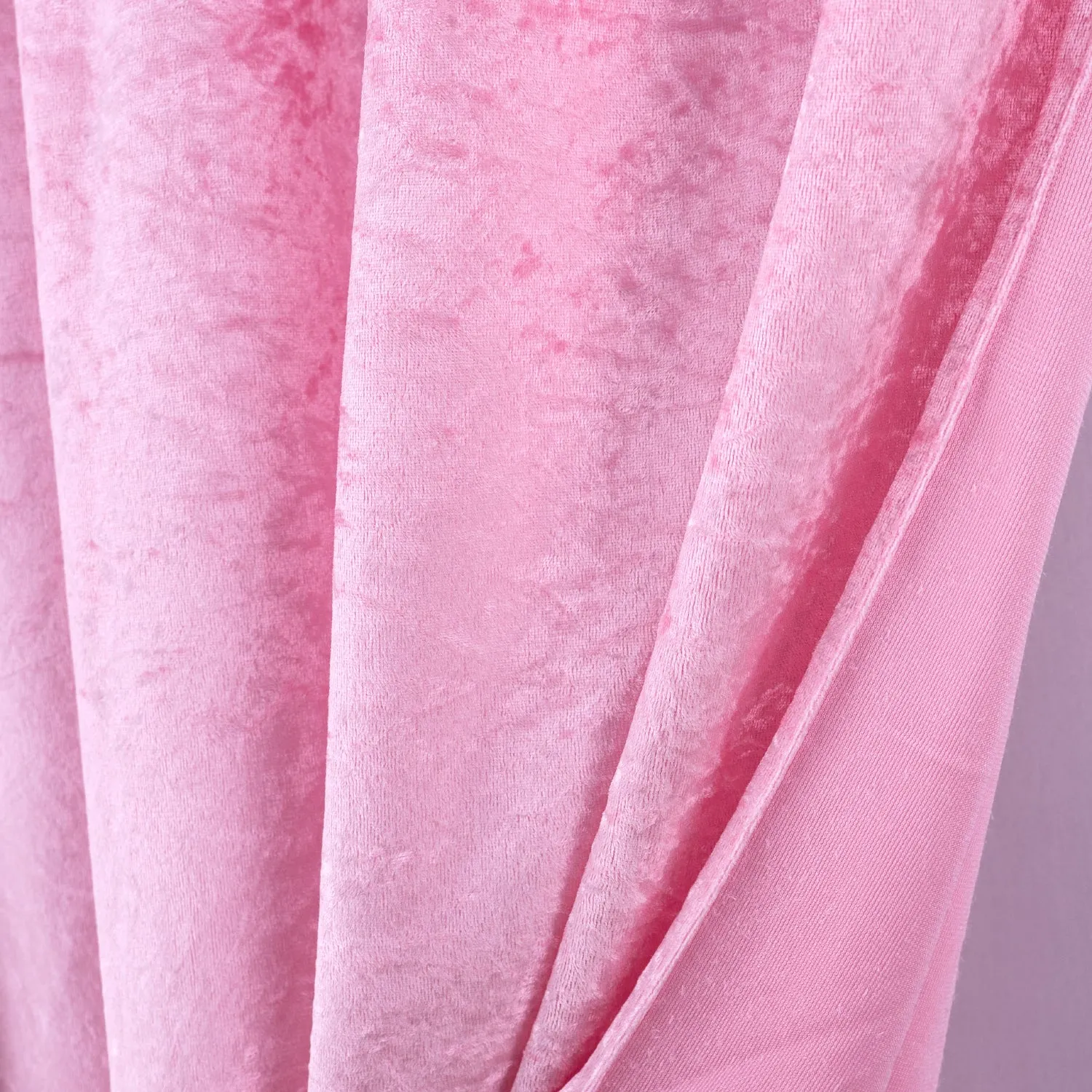 12 ft x 57″ Ice Crushed Velvet (200 GSM) Event Backdrop Curtain Drape Panel – Pink (1pc)