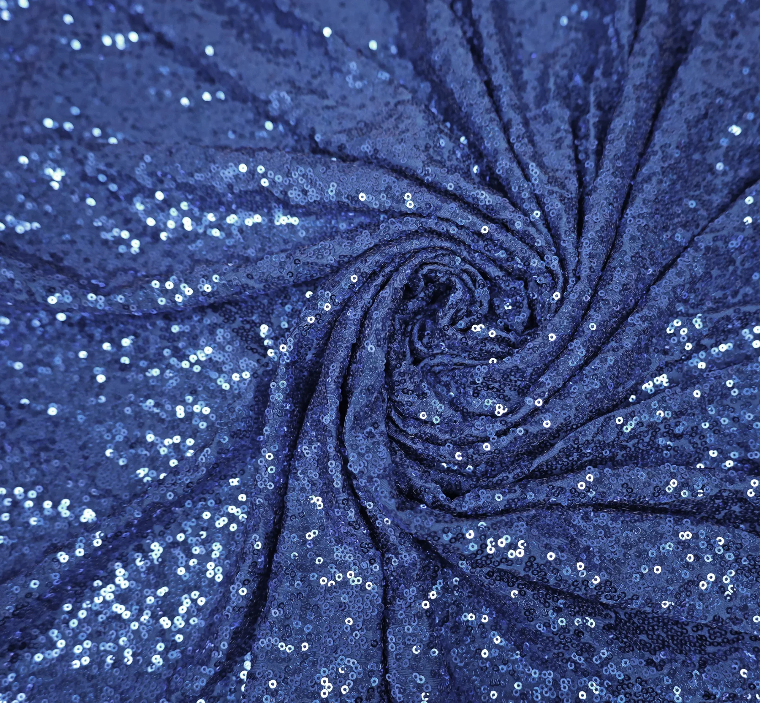 6 Ft Rectangular Sequin Spandex Table Cover – Navy Blue (1pc)